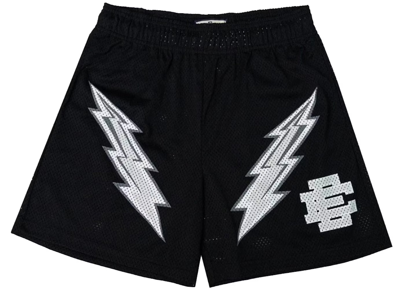 Black lightning bolt shorts