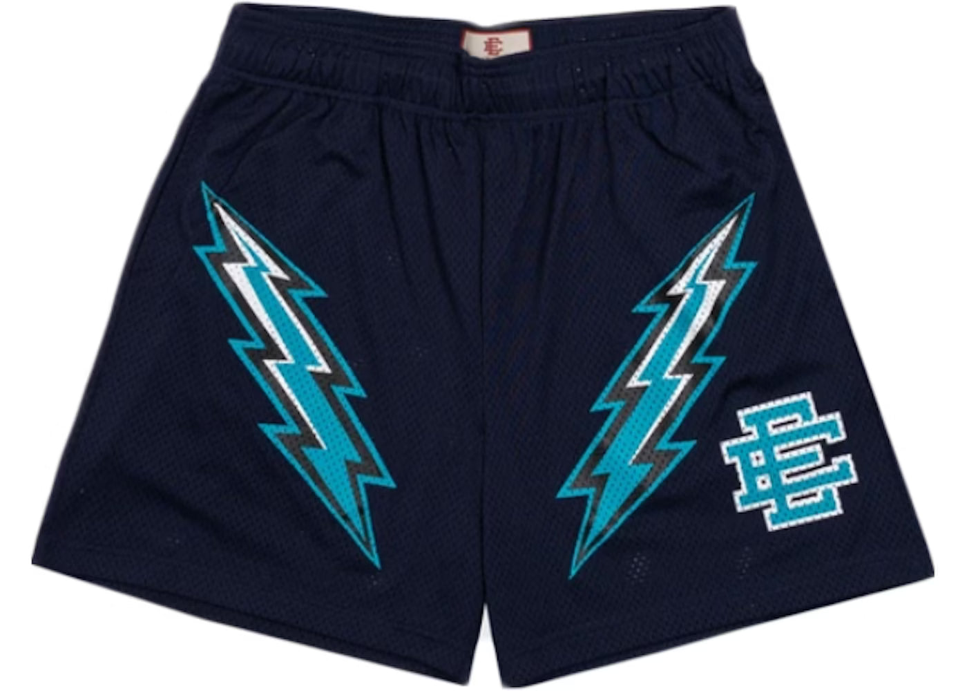 Blue lightning bolt shorts