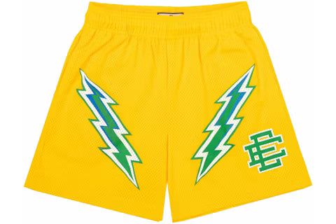 Yellow lightning bolt shorts